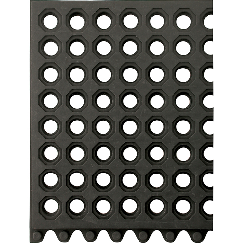24/Seven&reg; Matting, Rubber, 3' W x 3' L, 5/8" Thick, Black Maritime Industrial Rubber
