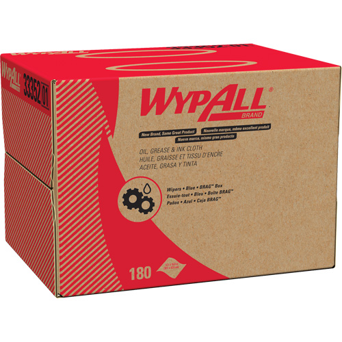 Chiffons WypAll pour l'huile, la graisse et l'encre, Sp&eacute;cialis&eacute;, 16-4/5" lo x 12" la Maritime Industrial Rubber