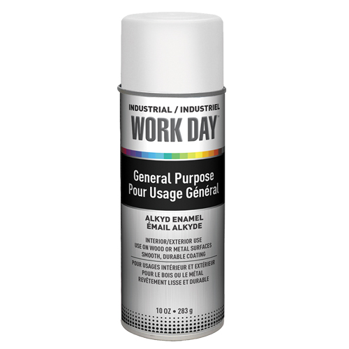 Peinture industrielle Work Day, Blanc, Brillant, 10 oz, Canette a&eacute;rosol Maritime Industrial Rubber