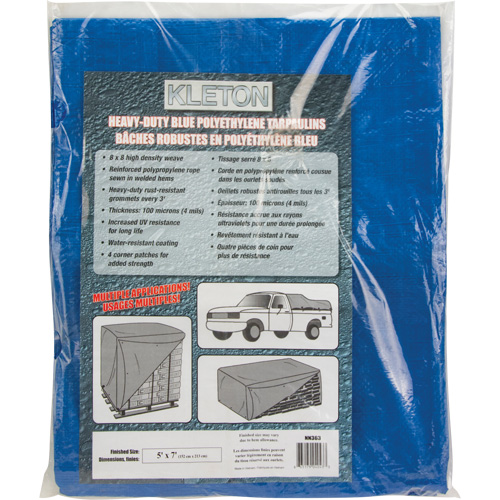 B&acirc;che, Standard, Bleu, 7' x 5' x 4 mils Maritime Industrial Rubber