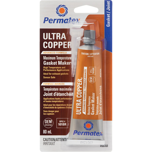 Ultra Copper&reg; Gasket Maker, 80 ml, Tube, Copper Maritime Industrial Rubber