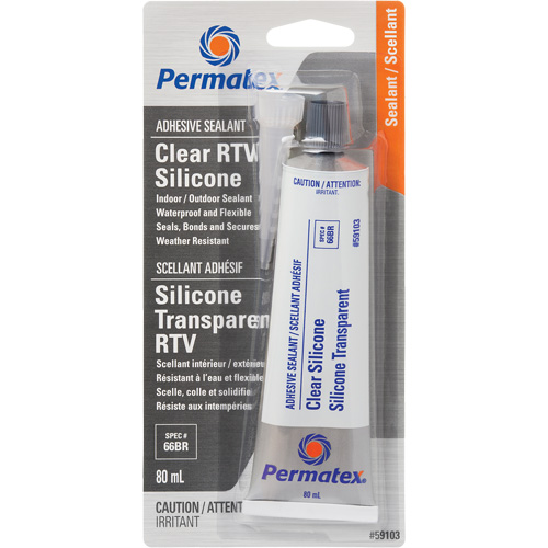 RTV Adhesive Sealant, 80 ml, Tube, Clear Maritime Industrial Rubber