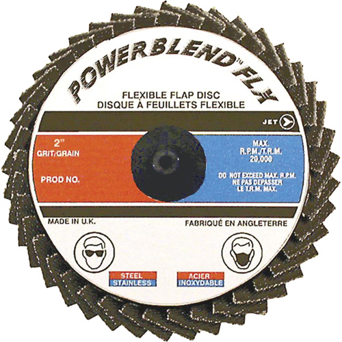 Powerblend FLX Roll-On Flap Disc, 3" x 120 Grit, Zirconia Alumina Maritime Industrial Rubber