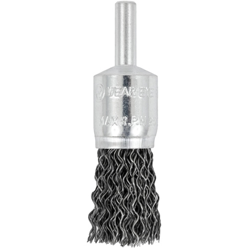 E050-20 Shaft Mounted Crimped End Brush, 1/2", 0.02" Fill, 1/4" Shank Maritime Industrial Rubber