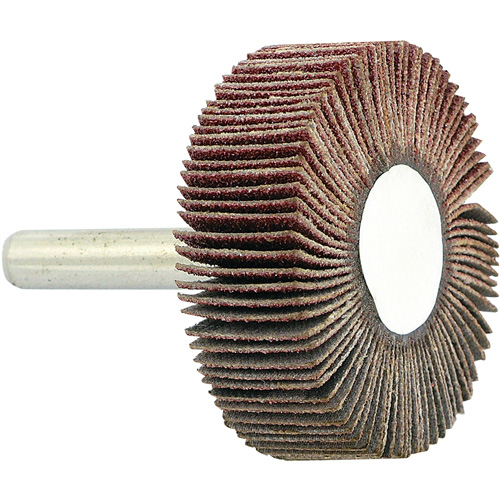 Shaft Mounted Flapwheel, 80 Grit, 1-1/2" x 1/2" x 1/4" Maritime Industrial Rubber