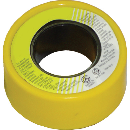 Ruban scellant pour filets au pas du gaz avec PTFE, 236" lo x 1/2" la, Jaune Maritime Industrial Rubber