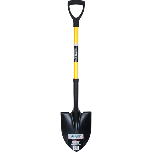 Round Point Shovels, Tempered Steel Blade, Fibreglass, D-Grip Handle Maritime Industrial Rubber