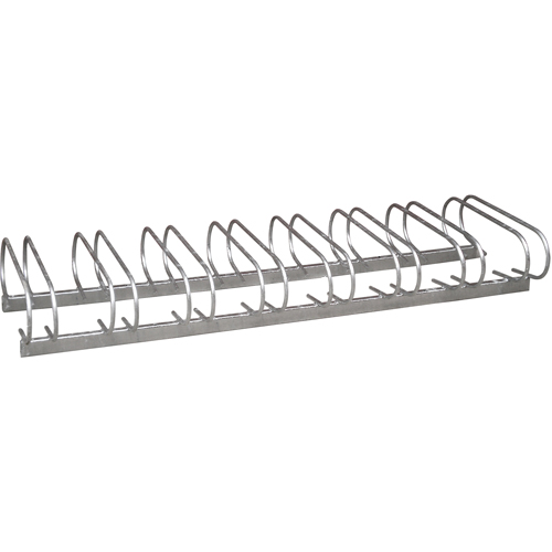Style Bicycle Rack, Galvanized Steel, 8 Bike Capacity Maritime Industrial Rubber