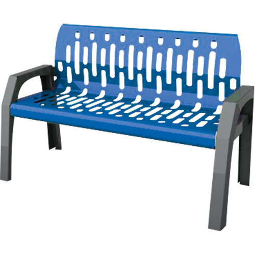 Bancs Stream, Acier, 48" lo x 25" la x 34" h, Bleu Maritime Industrial Rubber