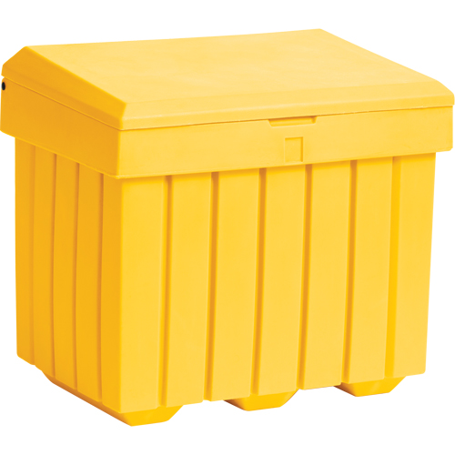 Economy Salt Sand Storage Container, 32" x 23" x 27-1/2", 10 cu. Ft., Yellow Maritime Industrial Rubber