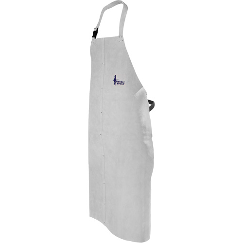 Leather Welding Apron, Bib, 52" L, Pearl Grey Maritime Industrial Rubber