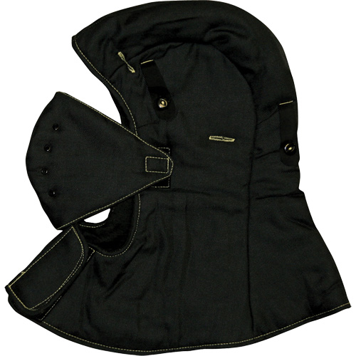 CarbonX&reg; FR Hardhat Liner with Face Mask, Black, Cotton/Jersey/Twill Maritime Industrial Rubber