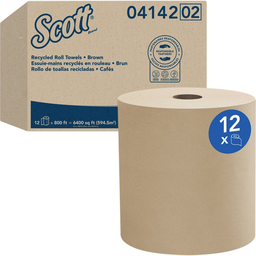 Serviettes en rouleaux durs Universel  de Scott, 1 pli, Standard, 800' lo Maritime Industrial Rubber