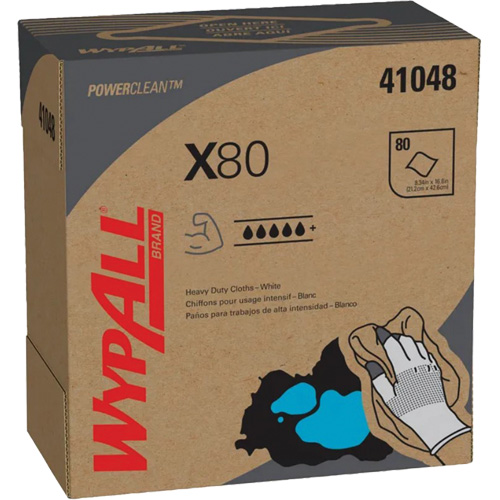 WypAll&reg; X80 Extended Use Cloths, Heavy-Duty, 16-4/5" L x 9" W Maritime Industrial Rubber