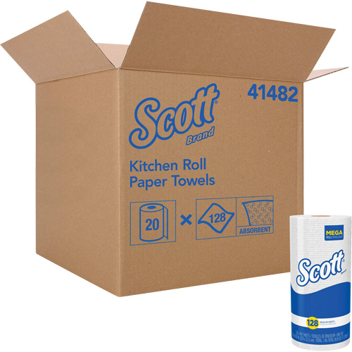 Rouleau de chiffons de cuisine Scott, 1 Pli, 128 Feuilles/rouleau, 11" la, 8,78" lo Maritime Industrial Rubber