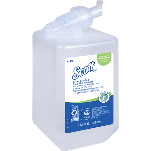Scott&reg; Essential Green Certified Skin Cleanser, Liquid, 1 L, Plastic Cartridge, Unscented Maritime Industrial Rubber