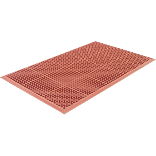 Competitor Series Mats, Slotted, 3' x 5' x 7/8", Orange, Natural Rubber Maritime Industrial Rubber