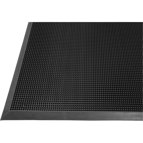 Tapis Gritstop Fingermat, Caoutchouc, Grattoir Type, Motif Textur&eacute;, 2' x 2-2/3', Noir Maritime Industrial Rubber