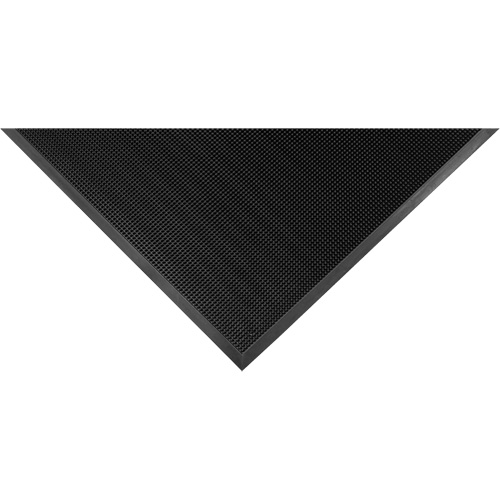 Tapis Gritstop Fingermat, Caoutchouc, Grattoir Type, Motif Textur&eacute;, 2' x 2-2/3', Noir Maritime Industrial Rubber