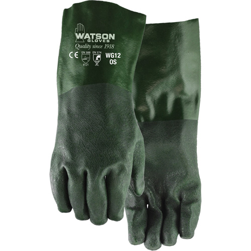 Dura Dip Gloves, 12" L, PVC, Jersey Inner Lining Maritime Industrial Rubber
