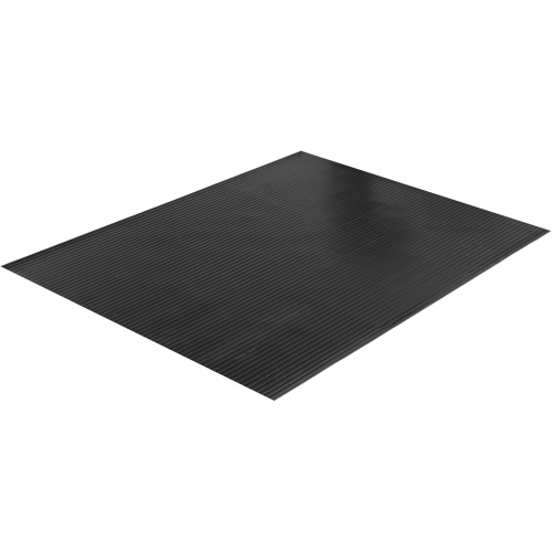 Wide Rib Matting, Runner, 4' x 75' x 1/8", Black Maritime Industrial Rubber
