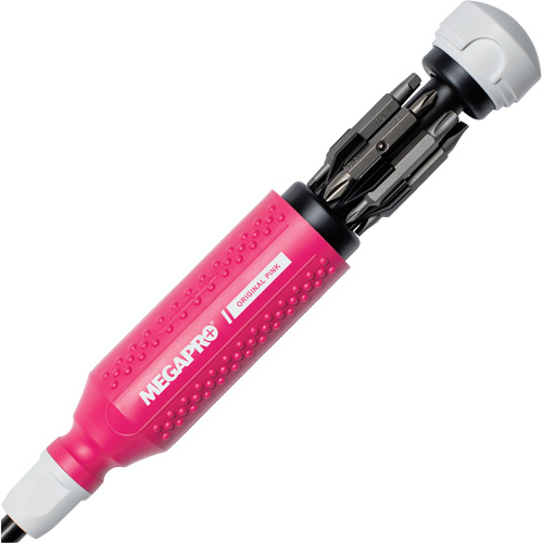 Tournevis multi embouts Original Pink 15-en-1, 8-37/50" lo, Prise Textur&eacute; Maritime Industrial Rubber