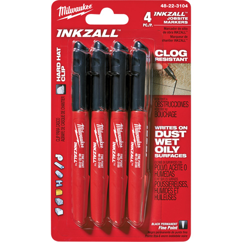 Inkzall Marker, Black, Fine Tip Maritime Industrial Rubber