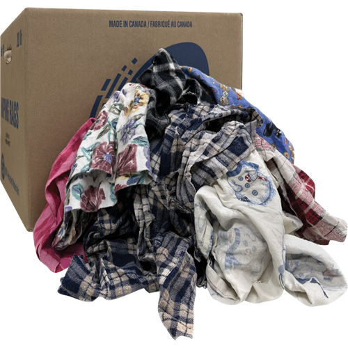 Select Wiper Rags, Flannel, Mix Colours, 20 lbs. Maritime Industrial Rubber