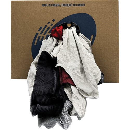 Western Wiper Rags Box, Fleece, Mix Colours, 20 lbs. Maritime Industrial Rubber