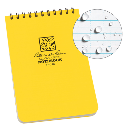 Pocket Top-Spiral Notebook, Soft Cover, Yellow, 100 Pages, 4" W x 6" L Maritime Industrial Rubber