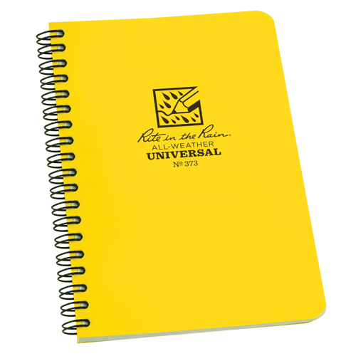Carnet de notes de poche &agrave; spirale lat&eacute;rale, Couverture souple, Jaune, 64 Pages, 4-5/8" , 7"  Maritime Industrial Rubber