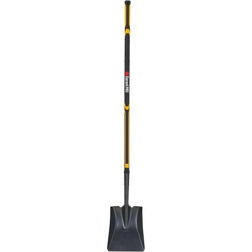 Pelle carr&eacute;e Pro, Fibre de verre, Lame Acier durci, Manche en Droit, Longueur 48" Maritime Industrial Rubber