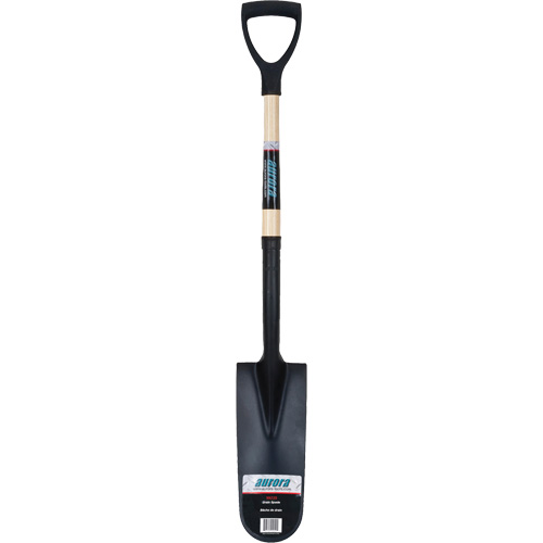 Heavy-Duty Drain Spade, Carbon Steel, 16" x 6" Blade, 29" L, D-Grip Handle Maritime Industrial Rubber