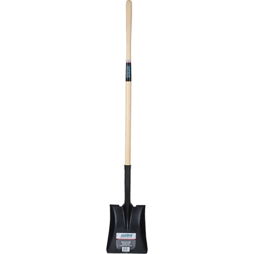 Square Point Shovel, Hardwood, Tempered Steel Blade, Straight Handle, 48" Long Maritime Industrial Rubber