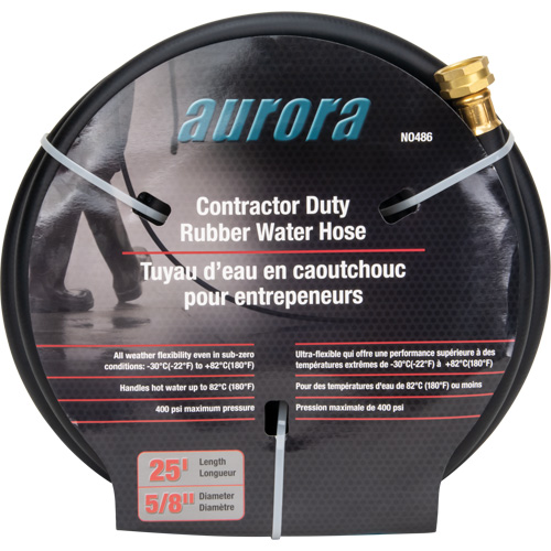 Tuyau en caoutchouc de calibre entrepreneur, Caoutchouc, 5/8" dia x 25' Maritime Industrial Rubber