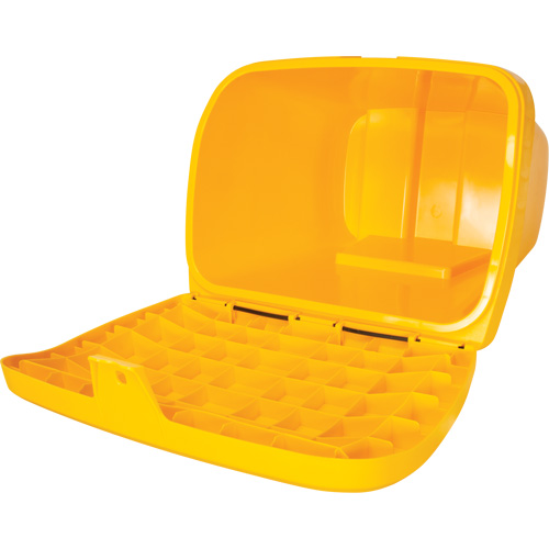 Salt & Sand Storage Bins, With Hasp, 21" x 27" x 26", 4.24 cu. ft., Yellow Maritime Industrial Rubber