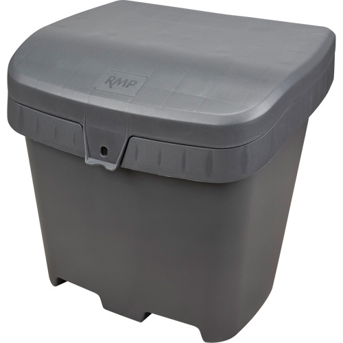 Bacs d'entreposage pour sel & sable, Avec Moraillon, 21" x 27" x 26", 4,24 pi³, Gris Maritime Industrial Rubber