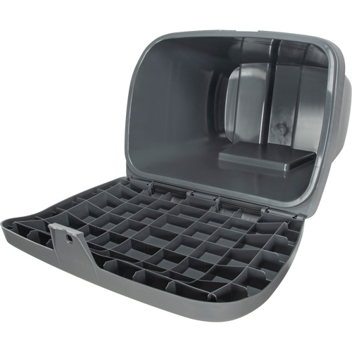Bacs d'entreposage pour sel & sable, Avec Moraillon, 21" x 27" x 26", 4,24 pi³, Gris Maritime Industrial Rubber