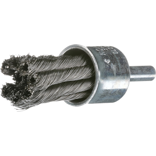 Knot Wire End Brush, 1" Dia., 0.02" Wire Dia., 1/4" Shank Maritime Industrial Rubber