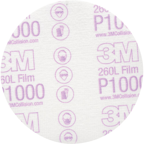 Hookit Finishing Film Disc, 5" Dia., P1000 Grit, Aluminum Oxide Maritime Industrial Rubber