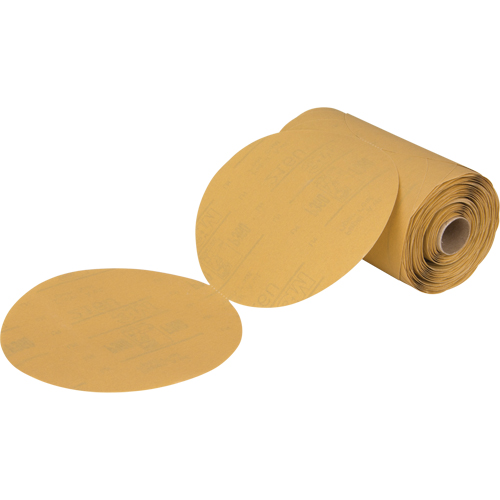 Rouleau de disques abrasifs dor&eacute;s en papier Stikit 216U, 6" dia., Grain P360, Oxyde d'aluminium Maritime Industrial Rubber
