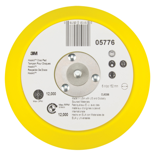 Hookit Disc Pad, 6" Dia. Maritime Industrial Rubber