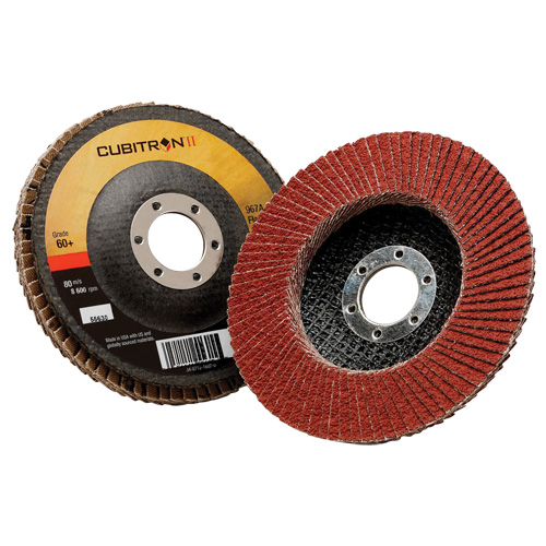 Cubitron II Flap Disc 967A, 7" x 7/8", Type 27, 40+ Grit, Ceramic Maritime Industrial Rubber