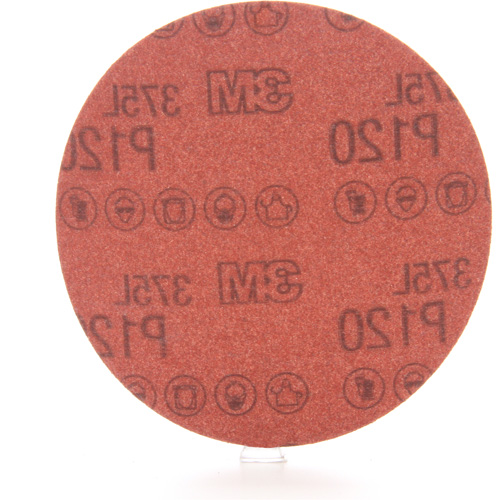 3M 375L Sanding Disc - 5", 5" Dia., P120 Grit, Aluminum Oxide Maritime Industrial Rubber