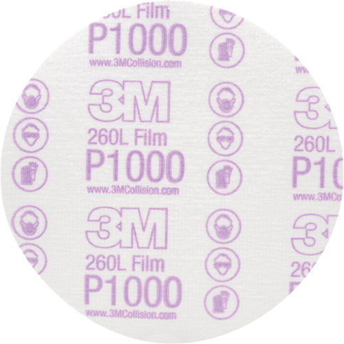 Hookit Finishing Film Disc, 6" Dia., P1000 Grit, Aluminum Oxide, Film Maritime Industrial Rubber