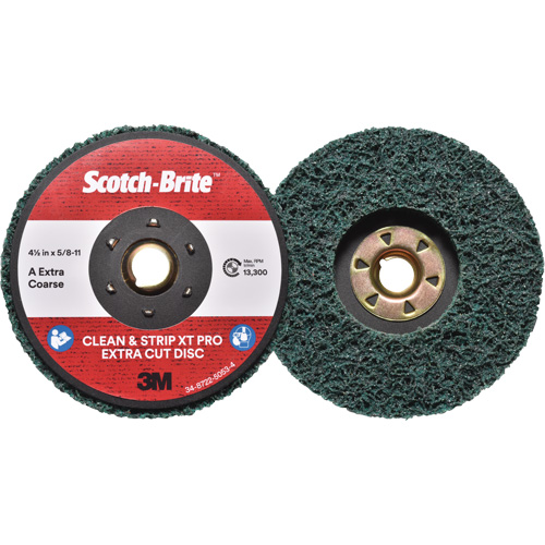Disque extra coupe  Clean and Strip  XT Pro Scotch-Brite, 4-1/2" dia., Grain Extra grossier, Oxyde d'aluminium Maritime Industrial Rubber