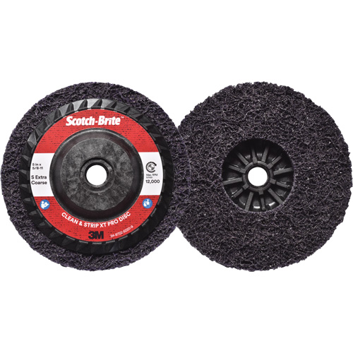 Disque  Clean and Strip  XT Pro Scotch-Brite, 5" dia., Grain Extra grossier, Carbure de silicium Maritime Industrial Rubber