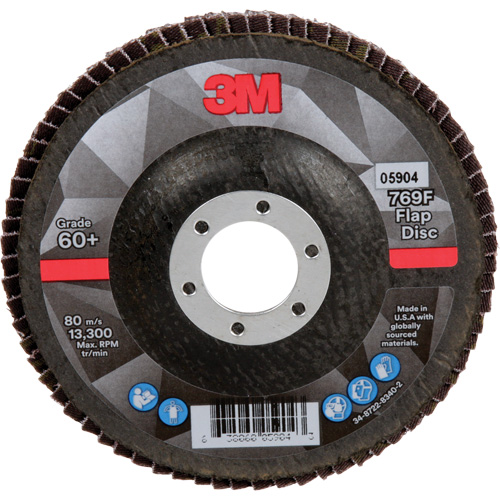 769F Quick Change Flap Disc, 4-1/2" x 7/8", Type 27, 60+ Grit, Ceramic Maritime Industrial Rubber