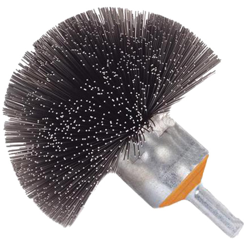 Brosse sph&eacute;rique mont&eacute;e &agrave; fils cr&ecirc;p&eacute;s, 1-1/2", Fils 0,008", Tige 1/4" Maritime Industrial Rubber