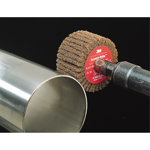 Scotch-Brite Flap Brushes, 2" Dia. x 1" W, 1/4" Arbor, Aluminum Oxide Maritime Industrial Rubber